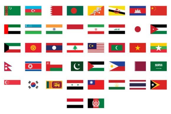 Printable-Asia-Flags-Coloring-Pages-PDF-Graphics-7059650-4-580x386